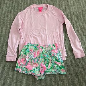 Girls Lilly Pulitzer medium 6-7 shorts and popover